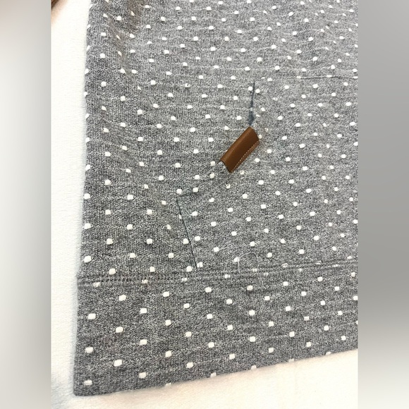 Maurices Gray and White Polka Dot Top w Brown Sleeves Cowl Neck Sweatshirt XS - Picture 3 of 16